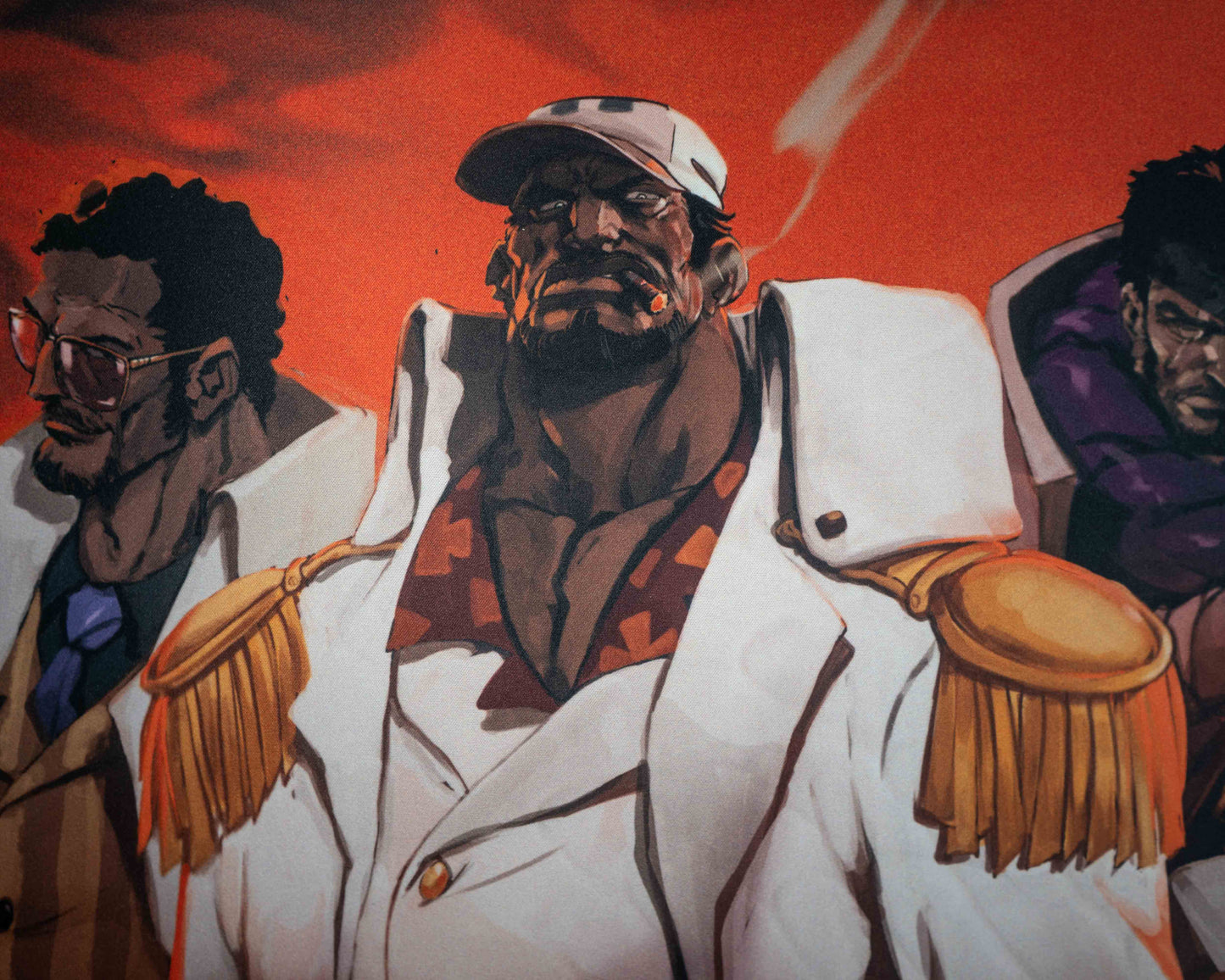 close up of the fleet admiral and two admirals