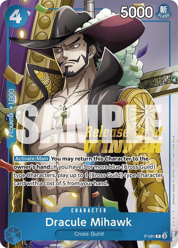 Dracule Mihawk (A Fist of Divine Speed Release Event Winner) - One Piece Promotion Cards (OP-PR)