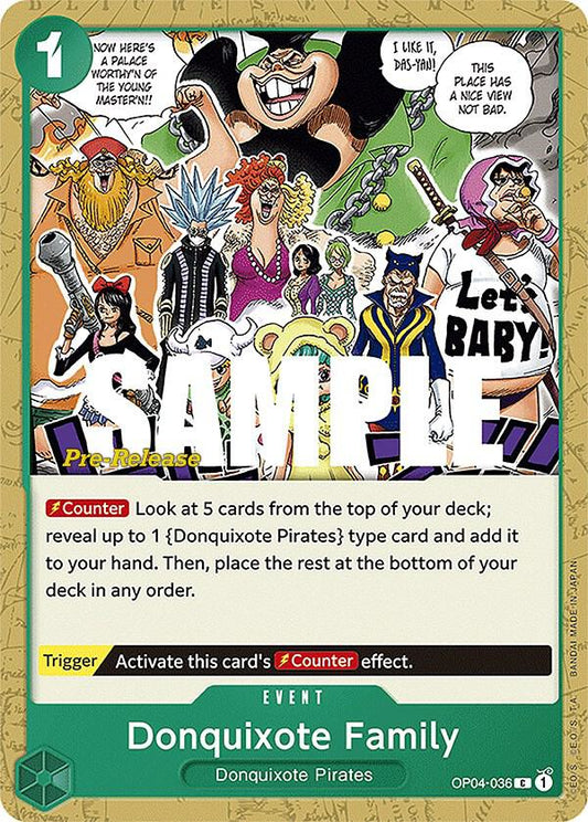 Donquixote Family [OP04-036] OP04 Kingdoms of Intrigue - Pre-release Pack