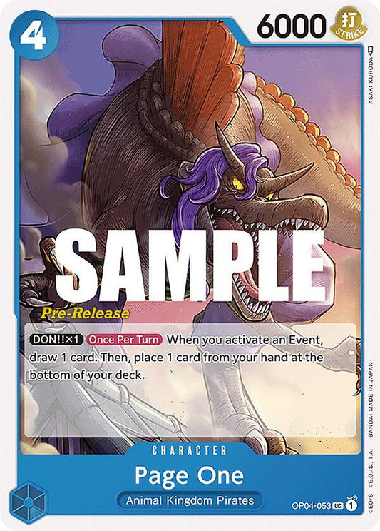 Page One [OP04-053] OP04 Kingdoms of Intrigue - Pre-release Pack