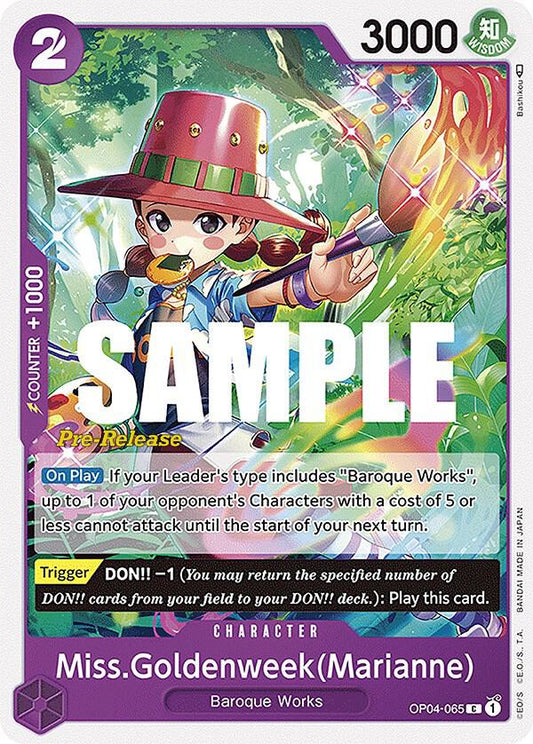 Miss.Goldenweek(Marianne) [OP04-065] OP04 Kingdoms of Intrigue - Pre-release Pack