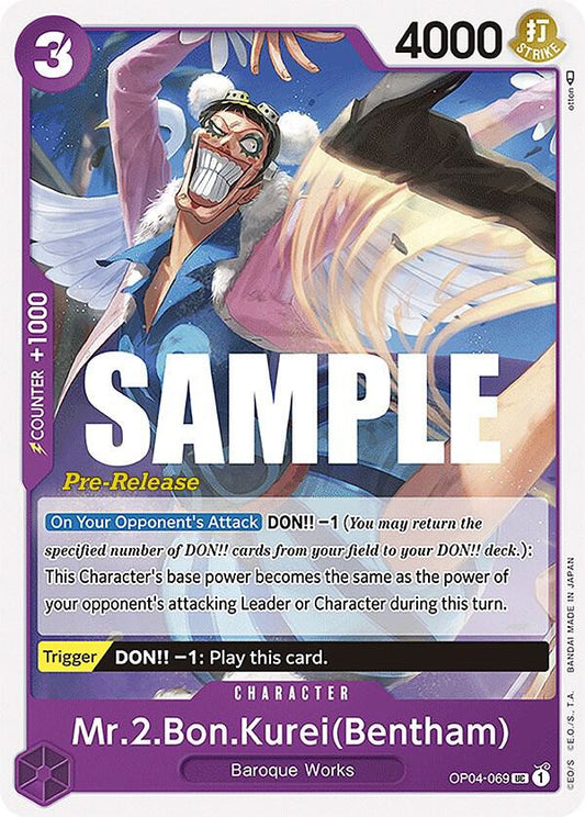 Mr.2.Bon.Kurei(Bentham) [OP04-069] OP04 Kingdoms of Intrigue - Pre-release Pack