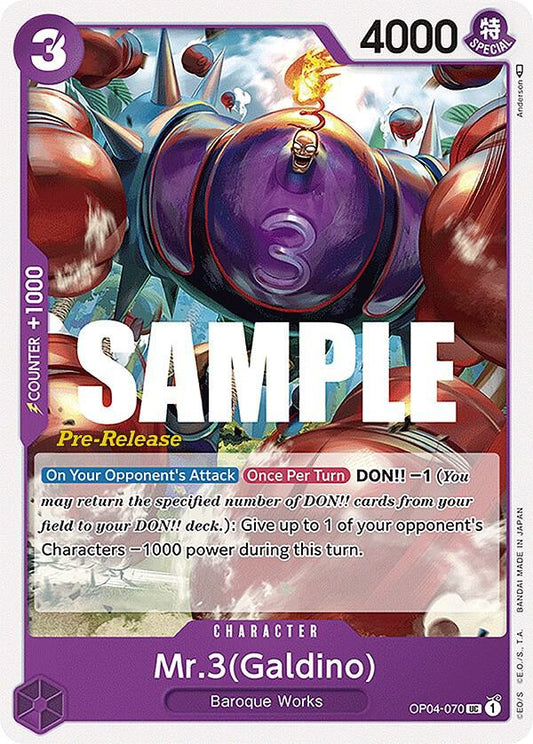 Mr.3(Galdino) [OP04-070] OP04 Kingdoms of Intrigue - Pre-release Pack