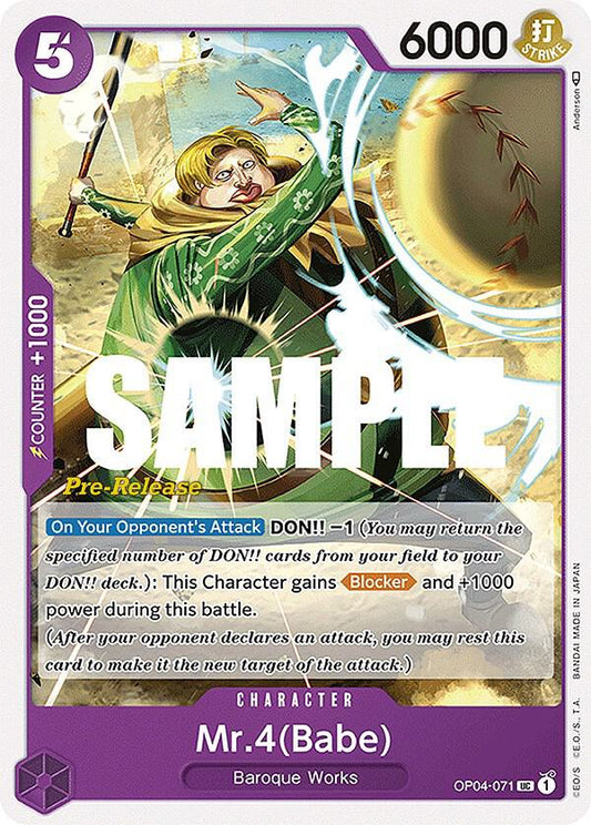 Mr.4(Babe) [OP04-071] OP04 Kingdoms of Intrigue - Pre-release Pack