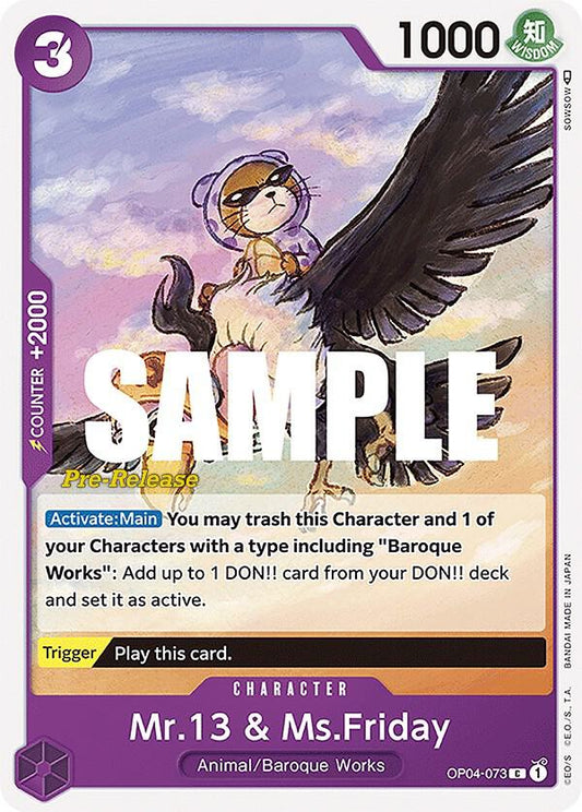 Mr.13 & Ms.Friday [OP04-073] OP04 Kingdoms of Intrigue - Pre-release Pack