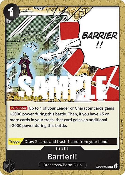 Barrier!! [OP04-095] OP04 Kingdoms of Intrigue - Pre-release Pack
