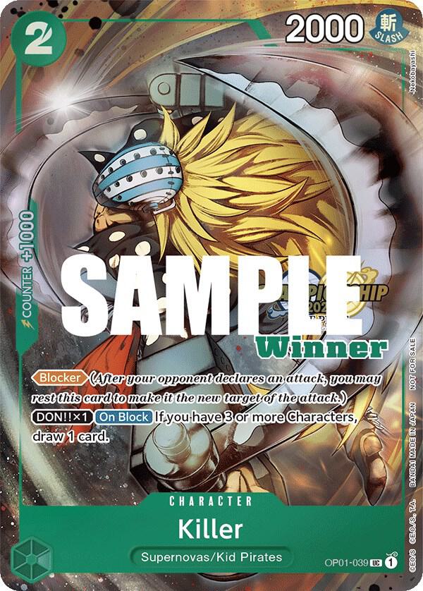 Killer [OP01-039] Championship 2023 Top Players Winner Pack