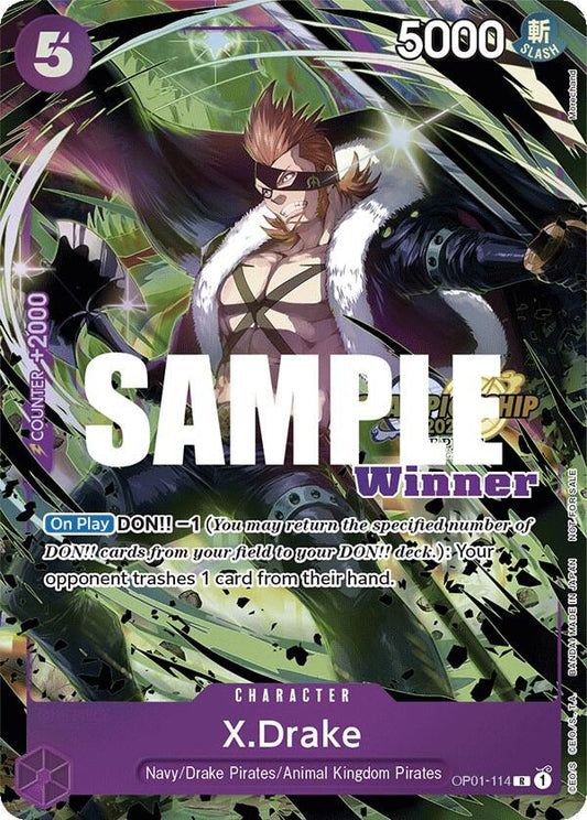 X.Drake [OP01-114] Championship 2023 Top Players Winner Pack