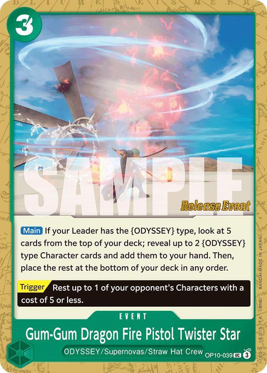 Gum-Gum Dragon Fire Pistol Twister Star [OP10-039] OP10 Royal Blood - Pre-release Pack