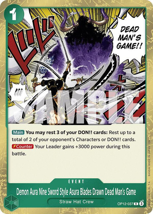 Demon Aura Nine Sword Style Asura Blades Drawn Dead Man's Game [OP12-037] OP12 Legacy of the Master
