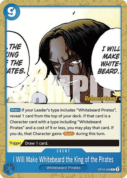 I Will Make Whitebeard the King of the Pirates [OP12-058] OP12 Legacy of the Master - Release Pack