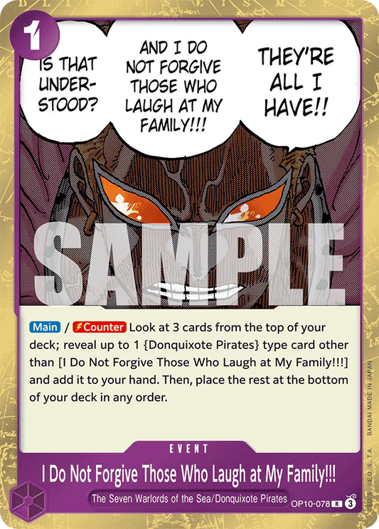 I Do Not Forgive Those Who Laugh at My Family!!! [OP10-078] OP10 - Royal Blood
