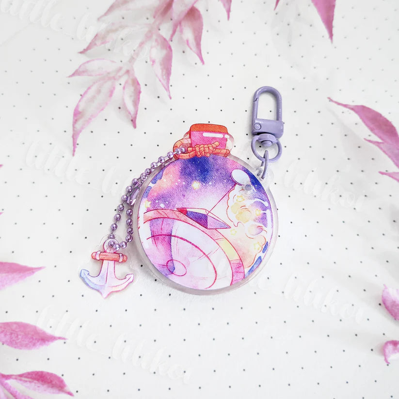 Sail on! Acrylic Glittery Liquid Keychain