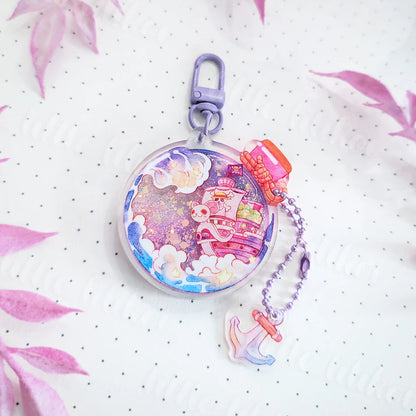 Sail on! Acrylic Glittery Liquid Keychain